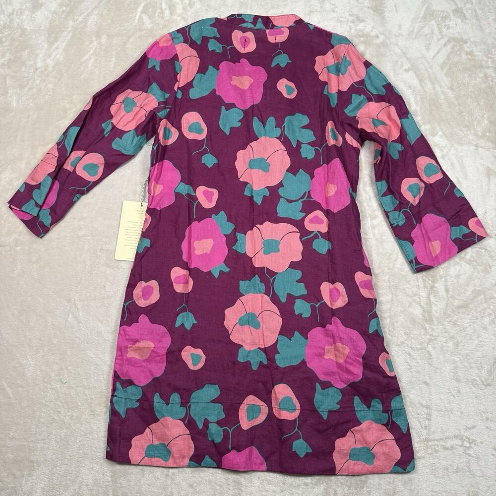NWT Trovata Birds Of Paradis Lucca Linen Mini Shirt Dress Women’s Size XS - Picture 7 of 10